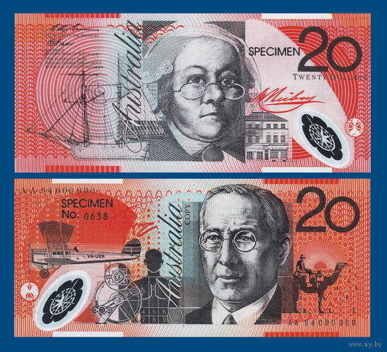 [КОПИЯ] Австралия 20 долларов 1994-96г.г. (Образец)