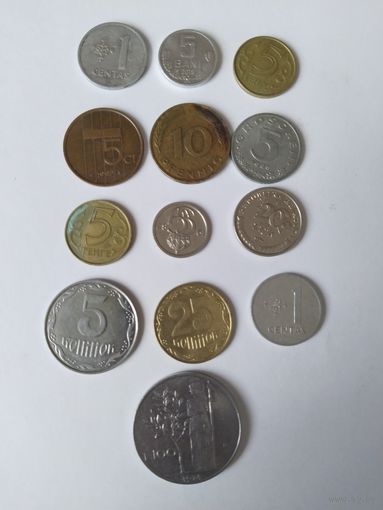 Монеты  Европа 13 шт