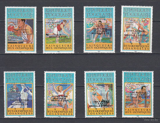 Спорт. Олимпийские игры. Того. 1985. 8 марок с надпечатками. Michel N 1888-1895 (70,0 е)