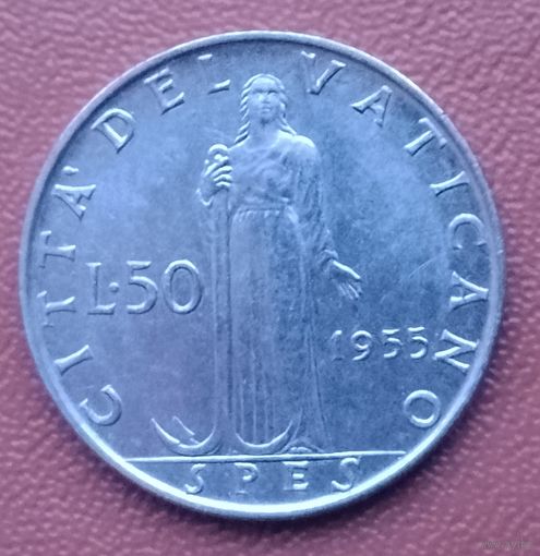 Ватикан 50 лир, 1955-1958