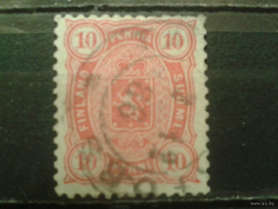 Финляндия 1885 стандарт, герб 10 пен.