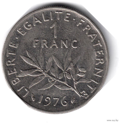 Франция. 1 франк. 1976 г.