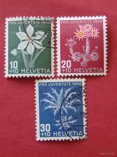 Швейцария 1946 г. Цветы.