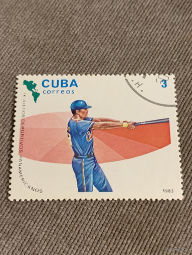 Куба 1983. Панамериканские игры. Бейсбол. Марка из серии