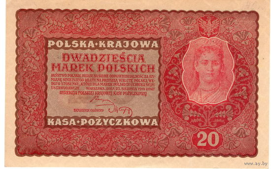 Польша, 20 марок, 1919 г.
