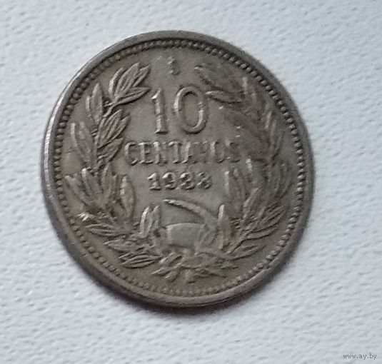 Чили 10 сентаво, 1938 6-3-22