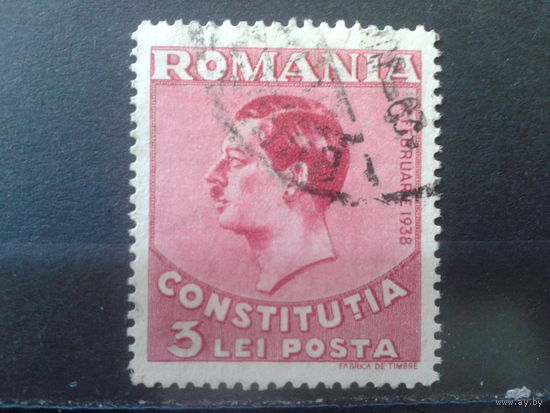 Румыния 1938 Принятие Конституции, король Карл 2  3 лея