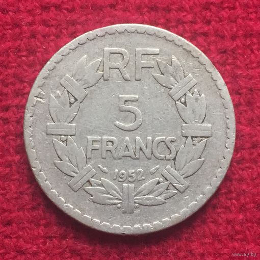 Франция 5 франков 1952 г. Не частый год.