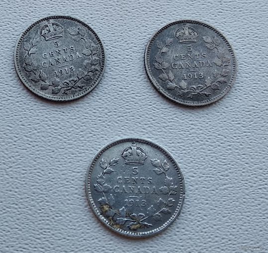 Канада 5 центов, 1913  7-6-49*51
