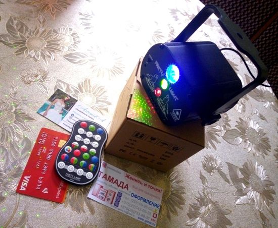 Световое оборудование LED RGB проектор диско DJ лазер на 60 фигур.
