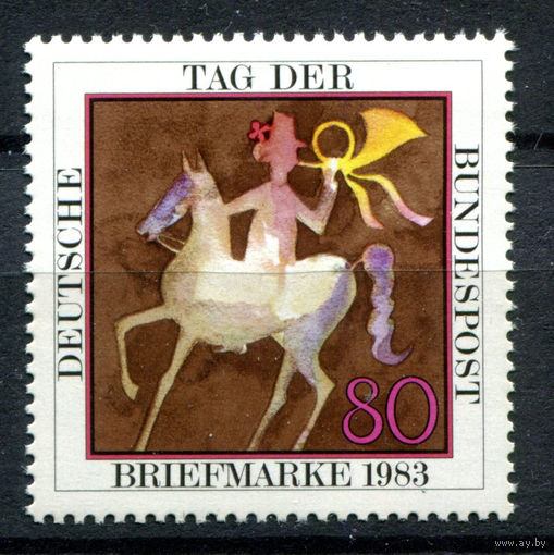 Германия (ФРГ) - 1983г. - День марки - полная серия, MNH с дефектом клея и отпечатком [Mi 1192] - 1 марка