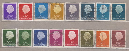 Королева Джулиана Известные люди Нидерланды 1953-1965 год лот 1079 ЕСТЬ ПОЛНЫЕ СЕРИИ 16 марок