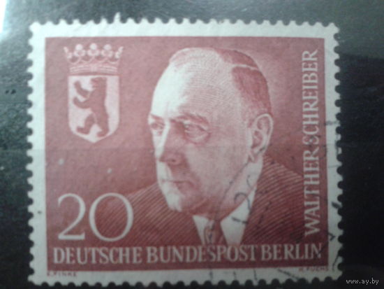 Берлин 1960 бургомистр Берлина, герб Михель-0,9 евро гаш.
