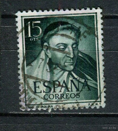 Испания - 1953 - Тирсо де Молина  - испанский драматург, доктор богословия, монах - [Mi. 1018] - полная серия - 1 марка. Гашеная.  (LOT DY32)-T10P10