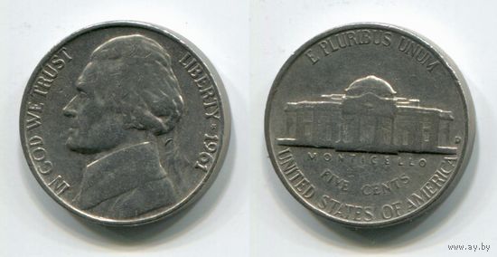 США. 5 центов (1961, буква D)