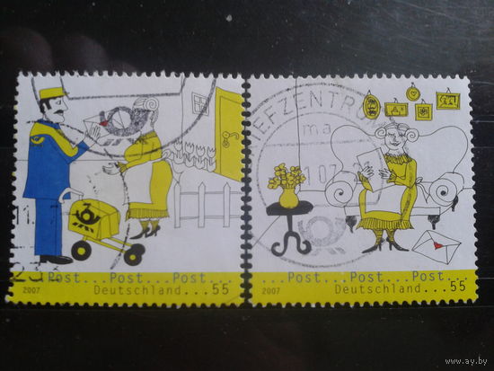 Германия 2007 Почта, комиксы Михель-2,0 евро гаш полная серия
