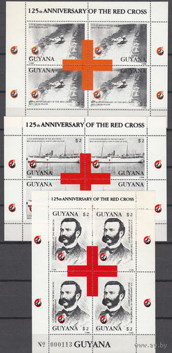 Красный крест. Гайана. 1989. 3 малых листа. Michel N 1470-1472 (33,0 е).