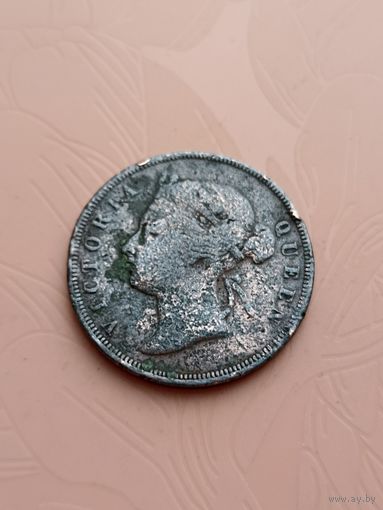 Стрейтс-сетлментс 1 цент проливов 1877г(10)
