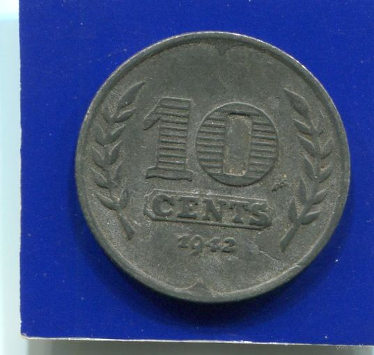 Нидерланды 10 центов 1942 , цинк