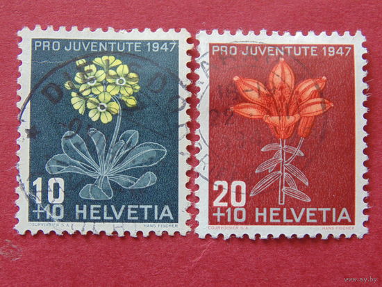 Швейцария 1947 г. Цветы.