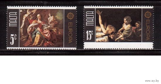 Мальта-1975, (Мих.512-513) ** ,   Европа, Живопись,(полная серия)