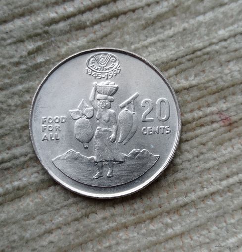 Werty71 Соломоновы острова 20 центов 1995 ФАО Блеск