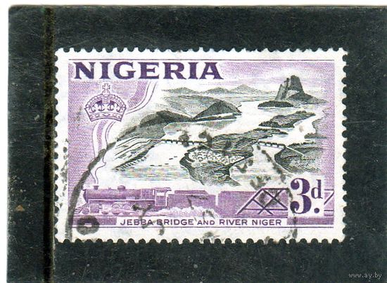 Нигерия. Mi:NG 76. Мост Джебба и река Нигер. Серия: Кантри мотивы. 1953.