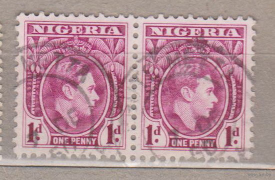 Британские колонии Король Георг VI Известные личности Нигерия 1938 год лот 15 СЦЕПКА