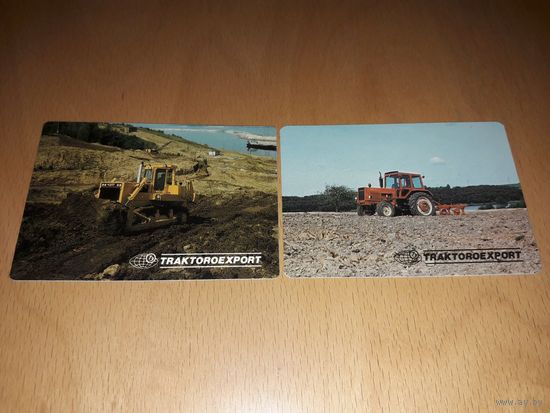 Календарики пластиковые 1989 Внешторг "Traktoroexport" ("Трактороэкспорт") пластик 2 шт. одним лотом