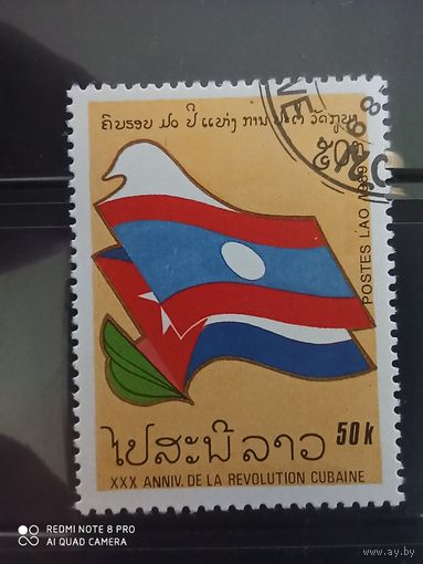 Лаос 1989, флаг