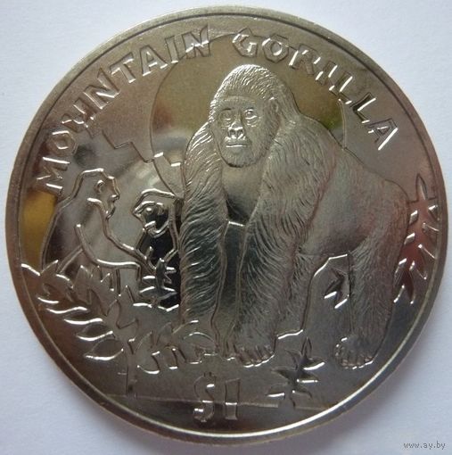 Сьерра-Леоне. 1 доллар 2011 года KM#368 "Обезьяны - Горная горилла"