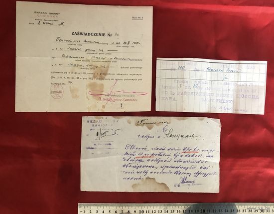 Zaswiadczenie документы Польша 1925-1935 год цена за все