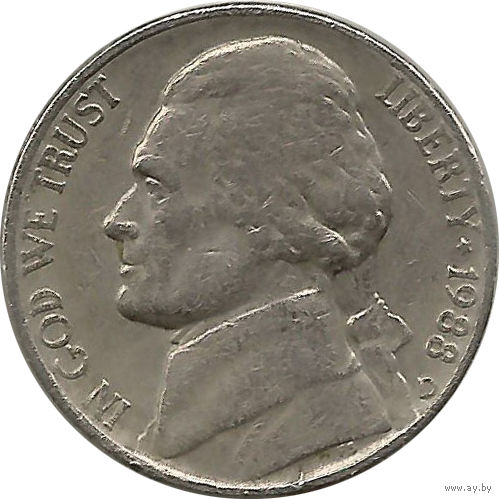 США 5 центов 1988 D