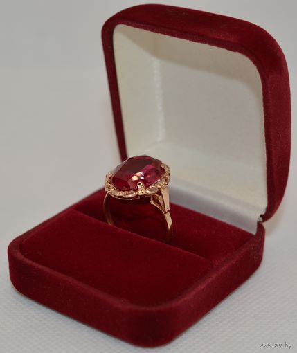 Шикарный перстень с большим корундом Au_583, Р-20, 6.23 гр