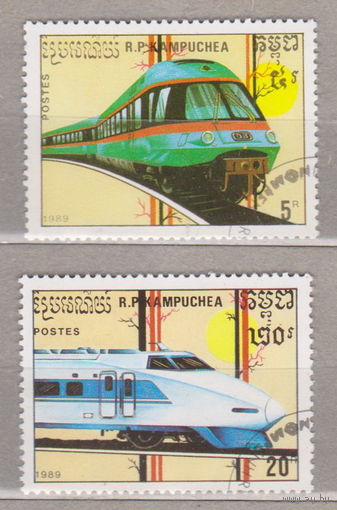 Железная дорога Поезда  Локомотивы   Камбоджа 1989 год  лот 1081