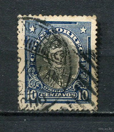 Чили - 1915/1927 - Бернардо О'Хиггинс 10С - [Mi.122II] - 1 марка. Гашеная.  (Лот 37EH)-T5P9