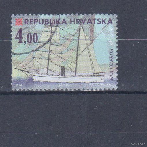 [378] Хорватия 1998. Корабль.Парусник. Гашеная марка.