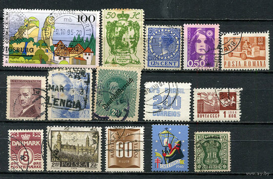 Марки разных стран (4) - 15 марок. Гашеные, MNH, MH.  (Лот 4EQ)-T7P1