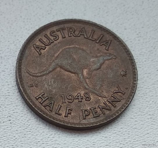 Австралия 1/2 пенни, 1948 Точка после "PENNY" 7-3-5