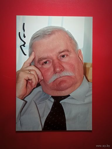 Фото с автографом Президента Польши в 1990-1995 гг.Лех Валенса.