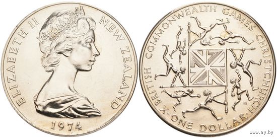 Новая Зеландия 1 доллар 1974 X Британские Игры Содружества UNC