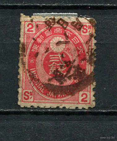 Японская империя - 1883 - Почтовый союз 2S - [Mi.58] - 1 марка. Гашеная.  (Лот 46EH)-T5P9