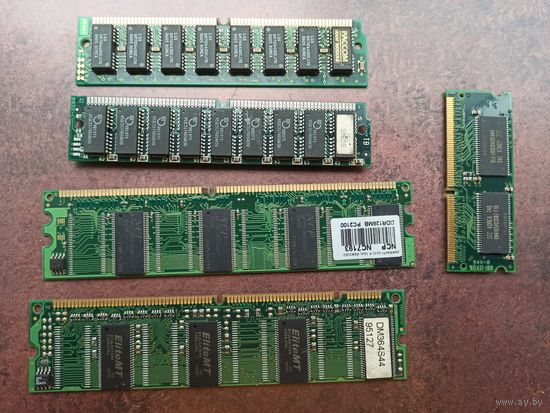 Модули памяти SDRAM 32Mb, DDR1 128Mb, simm 72 pin 4Mb, для ноутбука 32Mb