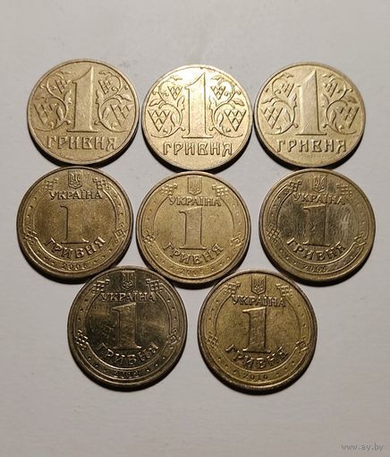 1 гривня (гривна) 2001, 2002, 2006  годов Украина