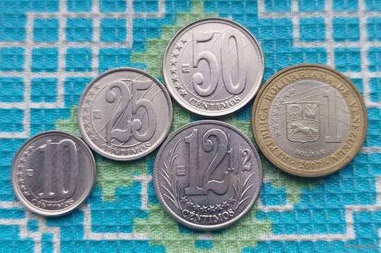 Венесуэла 10, 12 1/2, 50 центов, 1 боливар, UNC