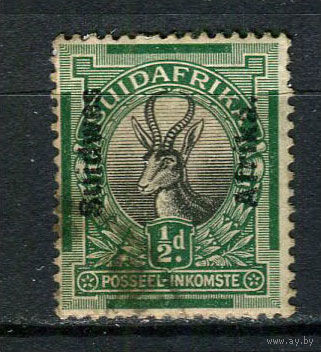 Юго-Западная Африка - 1926 - Спрингбок с надпечаткой Suidwes Afrika. на1/2Р - [Mi.82] - 1 марка. Гашеная.  (Лот 82CL)