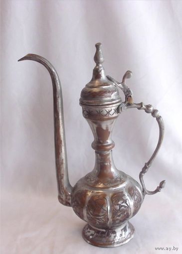 Кофейник Кувшин Медь Серебрение Османия 19-й век