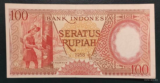 100 рупий 1958 года - Индонезия - UNC