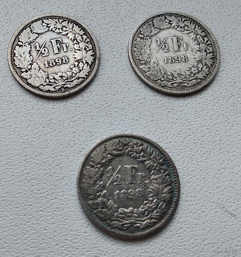 Швейцария 1/2 франка, 1898 7-6-25*27