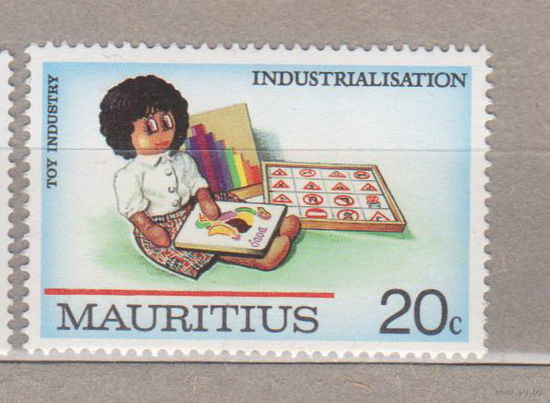 Индустриализация куклы искусство знаки дорожного движения Маврикий 1987 год  лот 16  ЧИСТАЯ